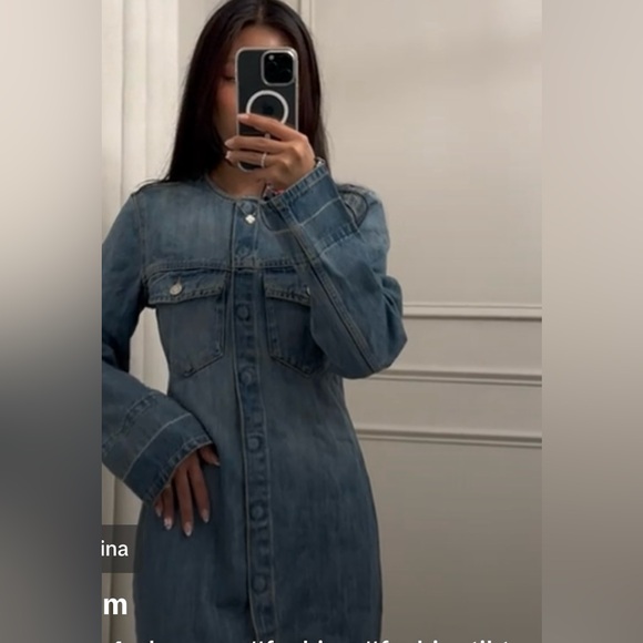 Zara Blue Denim Dress - Picture 3 of 16